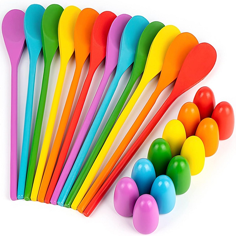 Outdoor Hunting Games For Kids - 6 Stuks Houten Eierlepel Racespel Sets