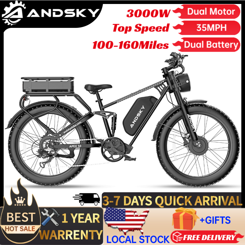 Outdoor Hunting Electric Bike - ANDSKY Apex50 AWD Elektrische Fiets 3000W