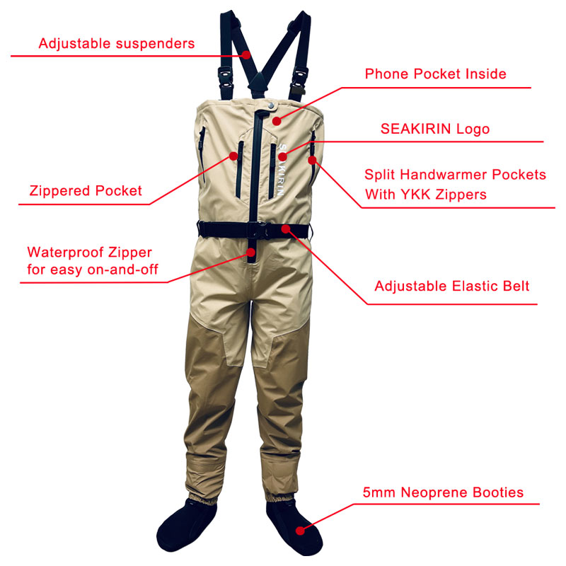 Zip-front Ademende Stout Borst - Fishing Waders Breathable recensie en prijs