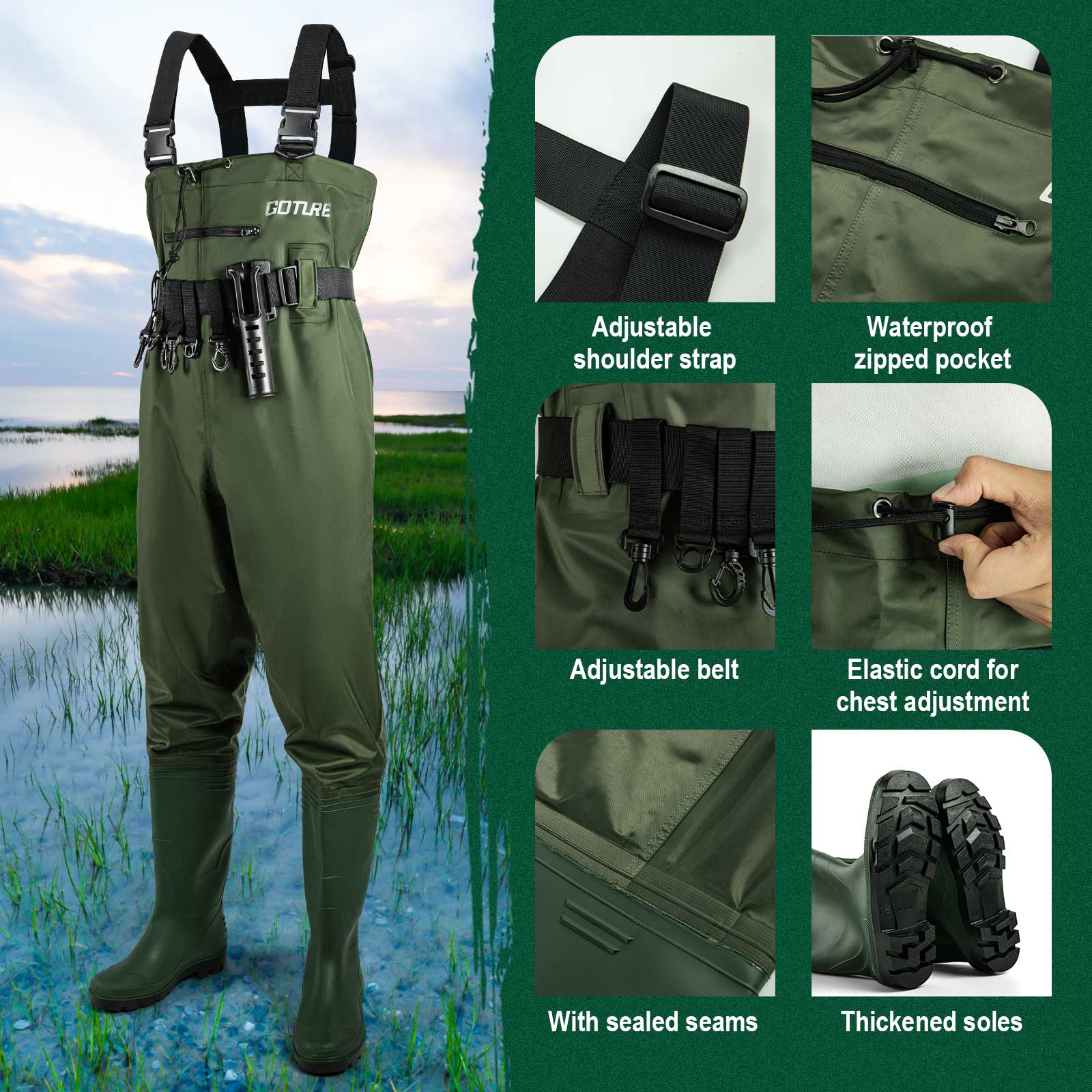 Goture outdoor waterdichte boo - Fishing Waders Breathable recensie en prijs