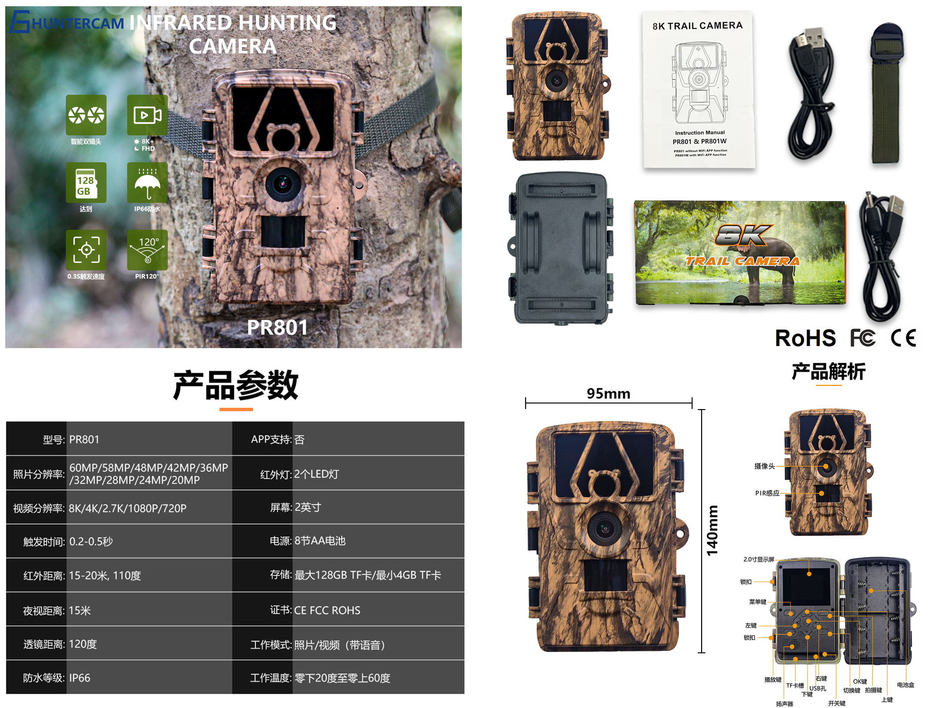 PR801W Ultra Clear 8K Video 60 - Outdoor Hunting Videos recensie en prijs
