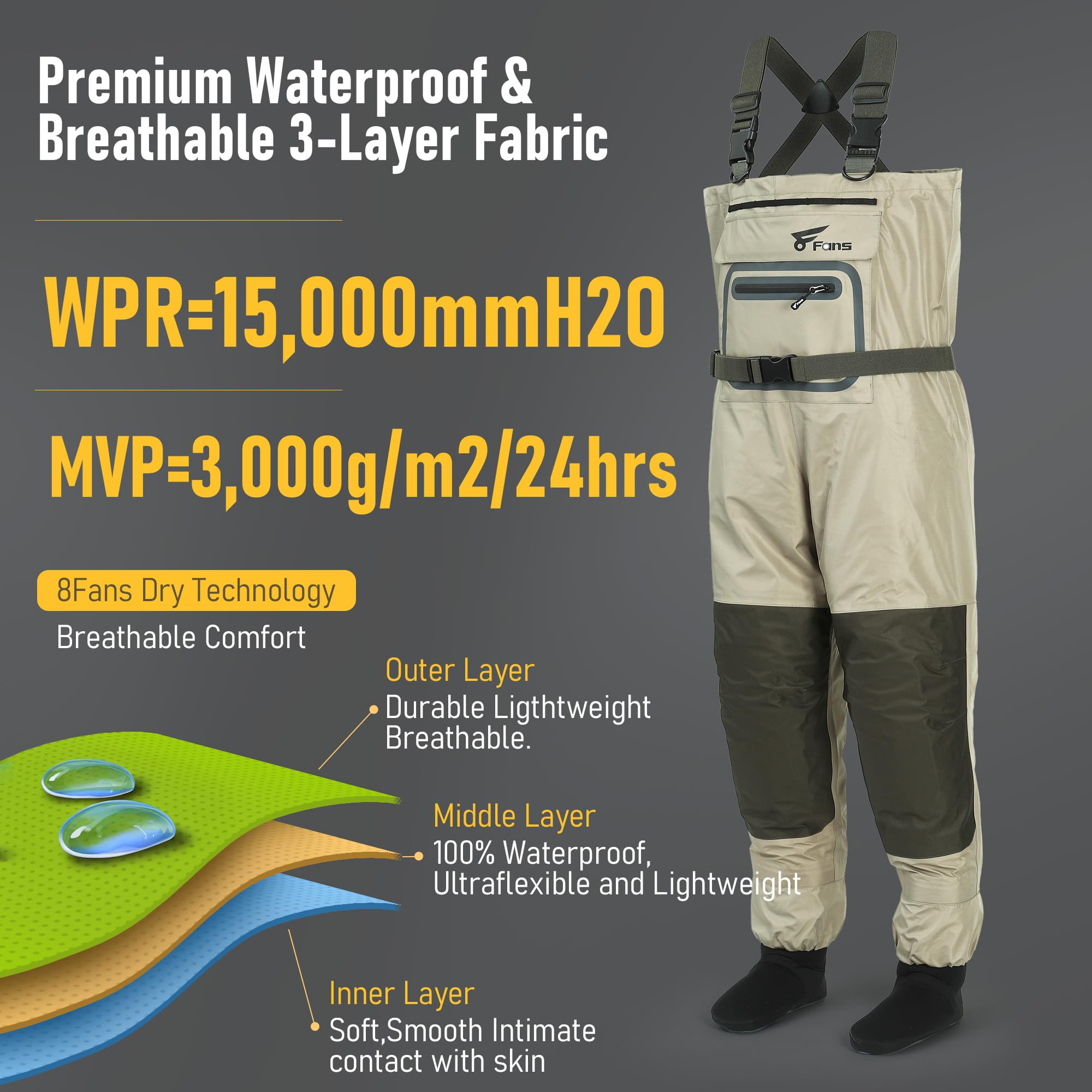8 Fans Visserijbroeken voor ma - Fishing Waders Breathable recensie en prijs
